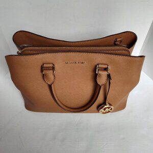 Ladies Michael Kors Tan Leather Crossbody Satchel